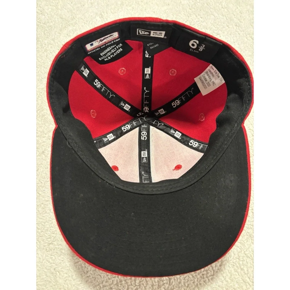 Los Angeles Angels Hat Cap Fitted Boys 6‎ 3/8 Red MLB Baseball 59FIFTY New Era
